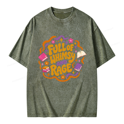 Pagewing Full Of Whimsy And Rage Unisex Washed T-shirt