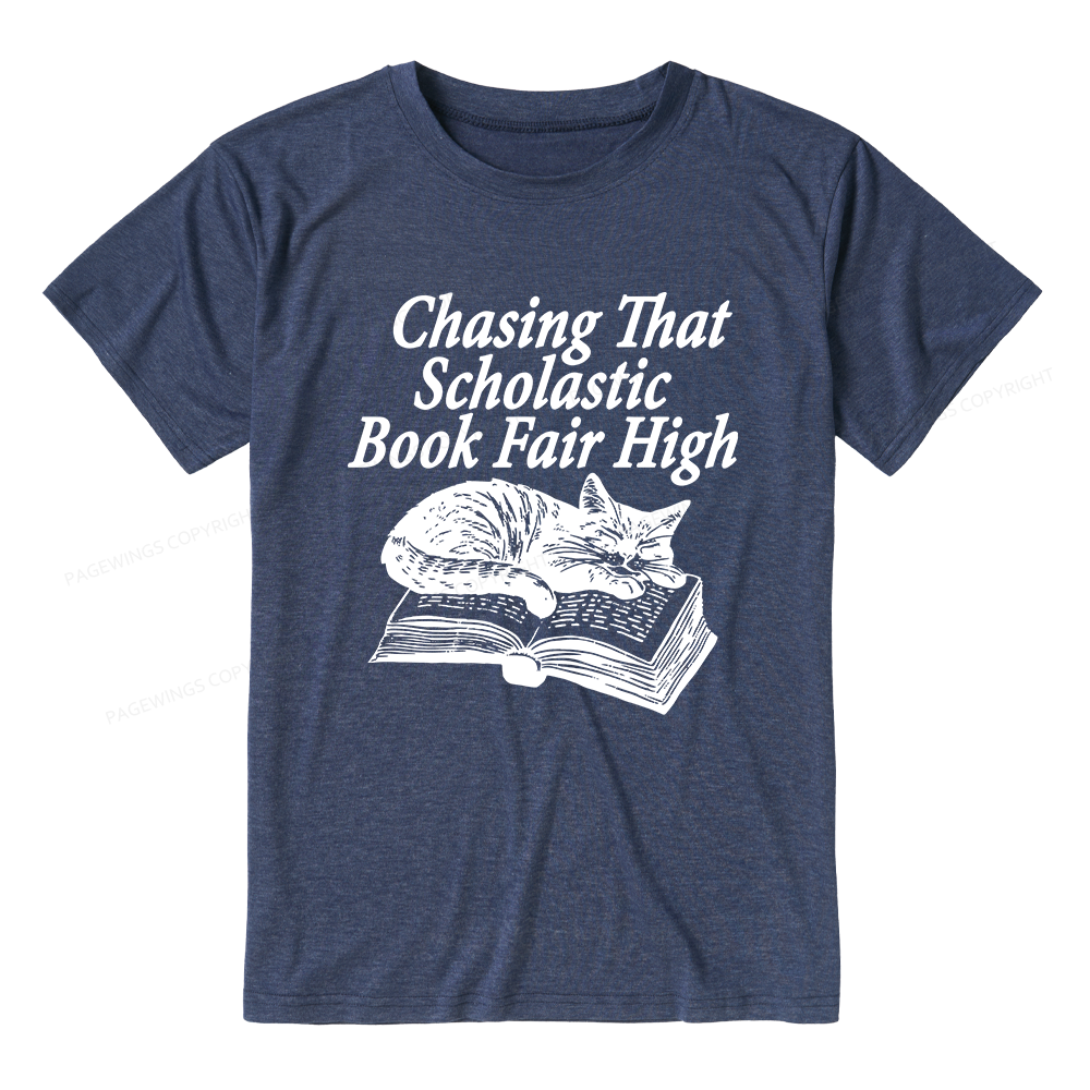 Pagewings Soft Chasing that Scholastic Book Fair High Unisex Heather T-Shirt