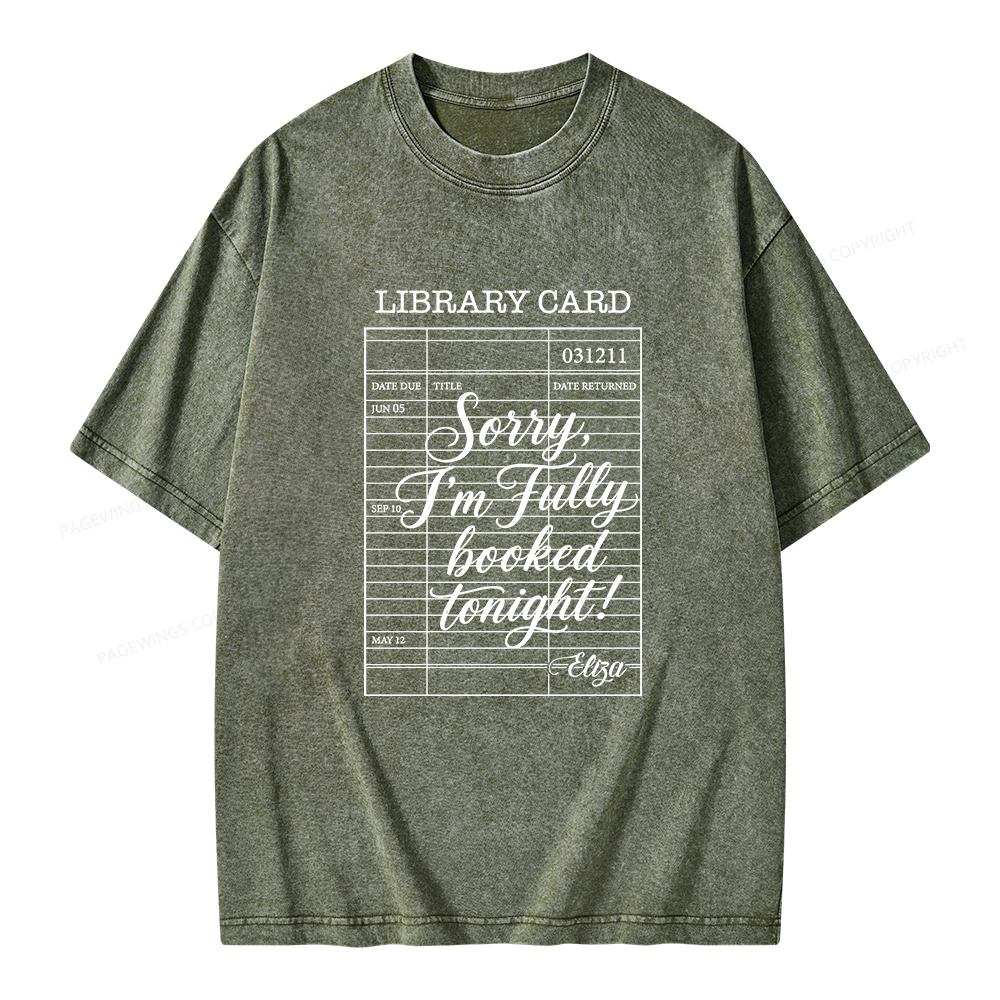 Pagewing Library Card Kindle Unisex Washed T-shirt