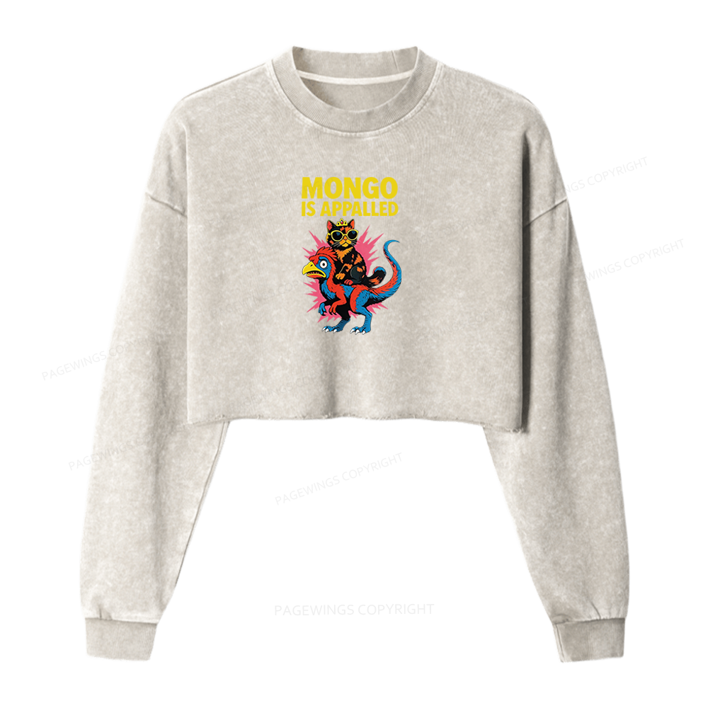 Pagewings Sci-Fi Book Lover Washed Crop Sweatshirt