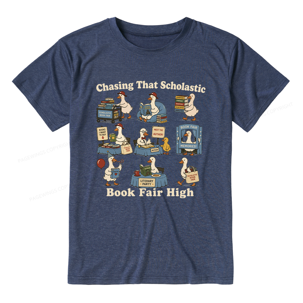 Pagewings Soft Chasing That Scholastic Book Fair High Unisex Heather T-Shirt
