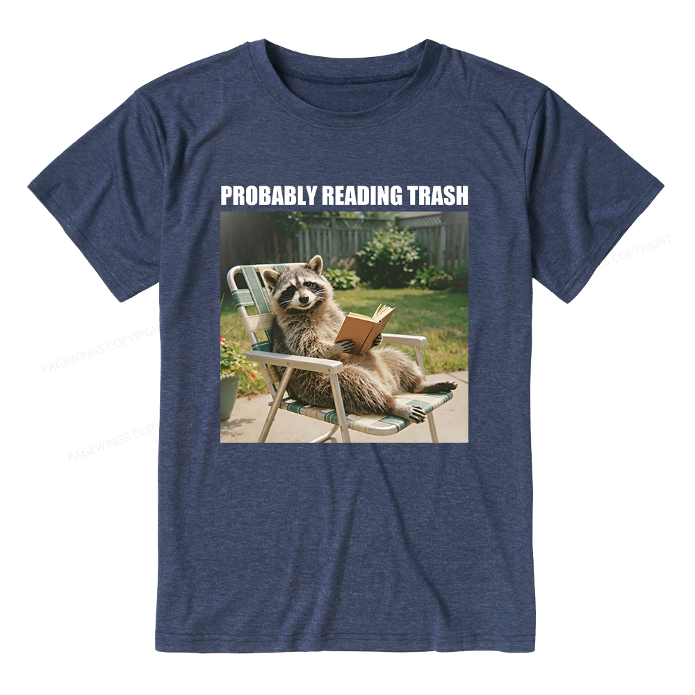 Pagewings Soft Probably Reading Trash Unisex Heather T-Shirt