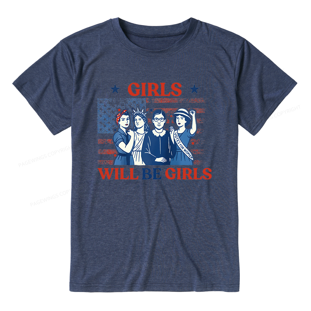 Pagewings Soft Girls Will be Girls Unisex Heather T-Shirt