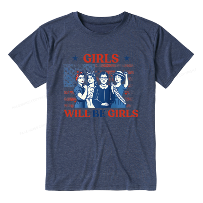 Pagewings Soft Girls Will be Girls Unisex Heather T-Shirt