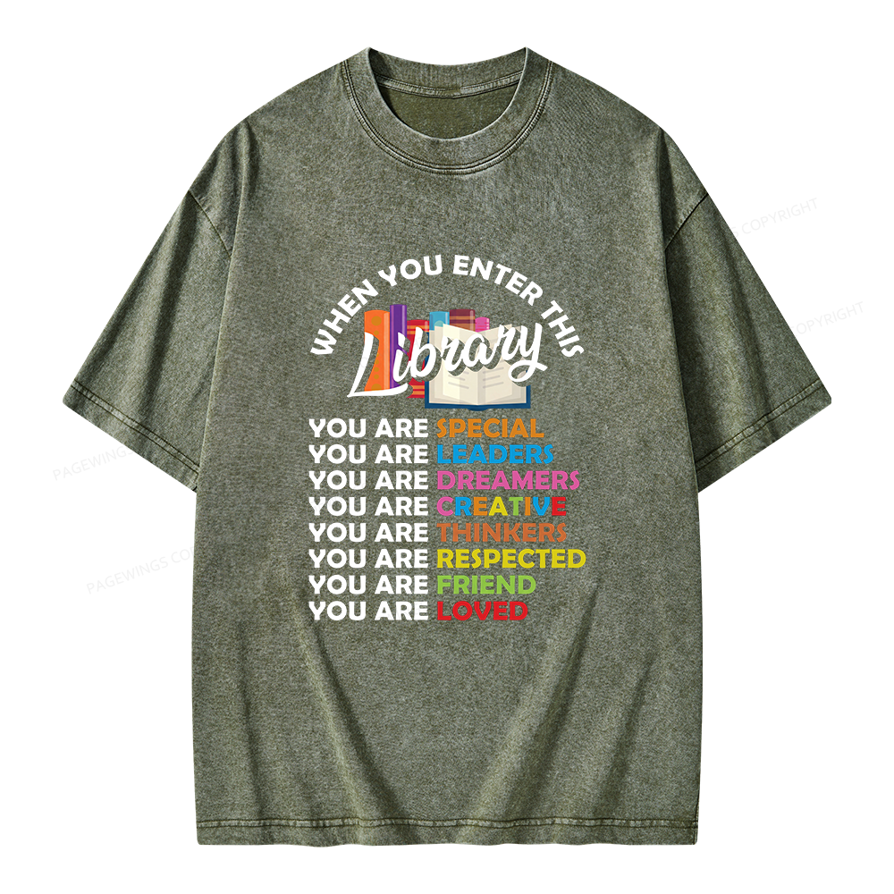 Pagewing When You Enter This Library Unisex Washed T-shirt