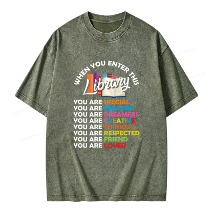 Pagewing When You Enter This Library Unisex Washed T-shirt