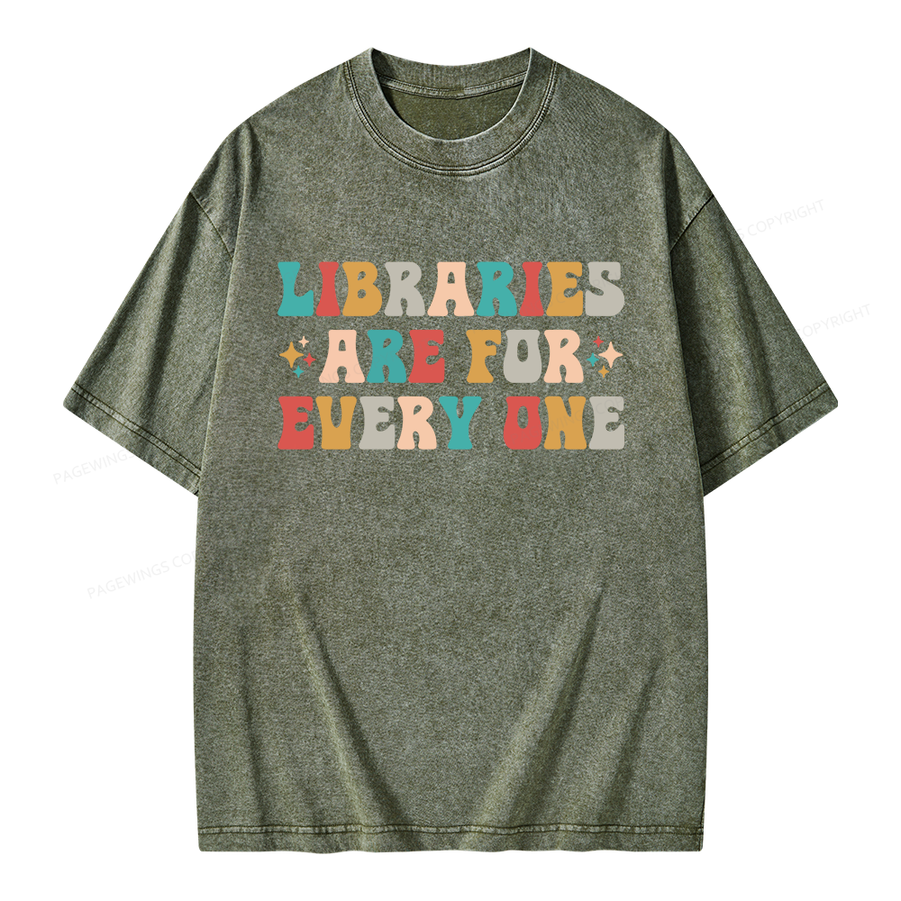 Pagewing Libraries Are For Everyone Unisex Washed T-shirt