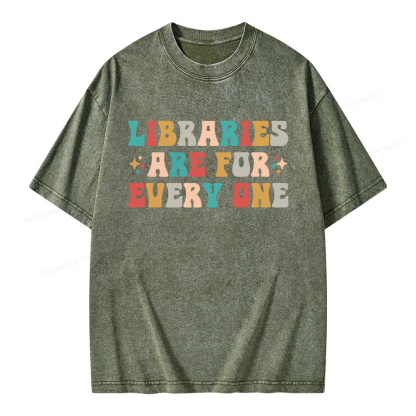 Pagewing Libraries Are For Everyone Unisex Washed T-shirt