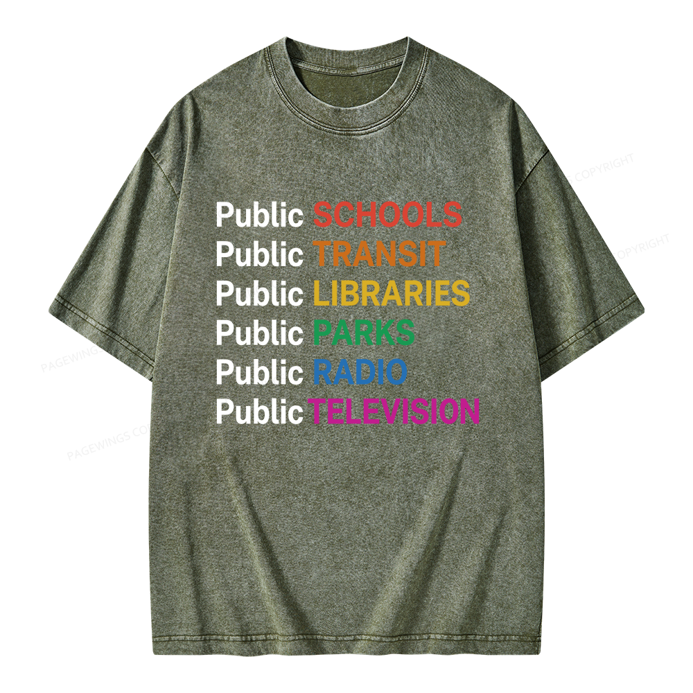 Pagewing Public Services Unisex Washed T-shirt