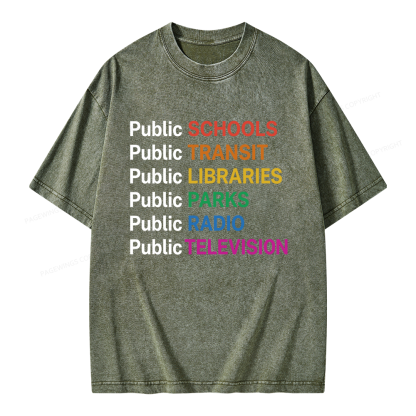 Pagewing Public Services Unisex Washed T-shirt