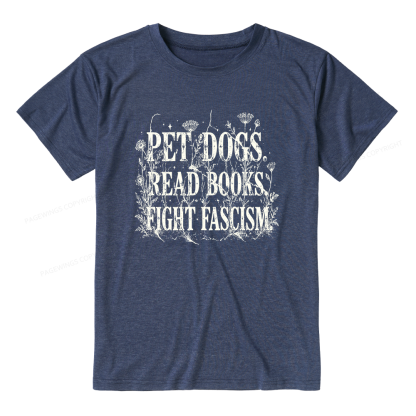 Pagewings Soft Anti Fascism Book Lover Unisex Heather T-Shirt
