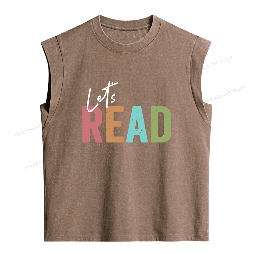 Pagewing Let's Read Women's Washed Tank Top