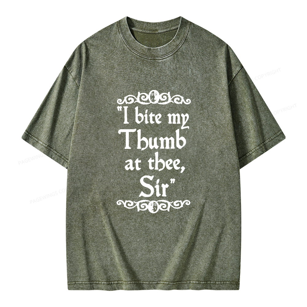 Pagewing I Bite My Thumb at Thee Unisex Washed T-shirt