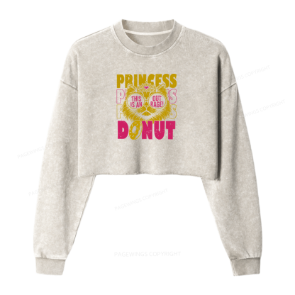 Pagewings Princess Donut Washed Crop Sweatshirt