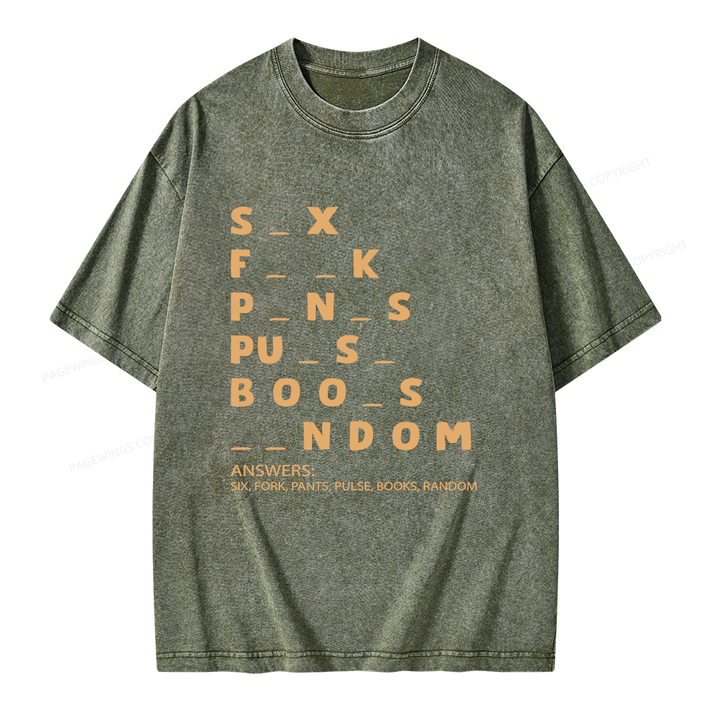 Pagewing Funny Adult Dirty Unisex Washed T-shirt