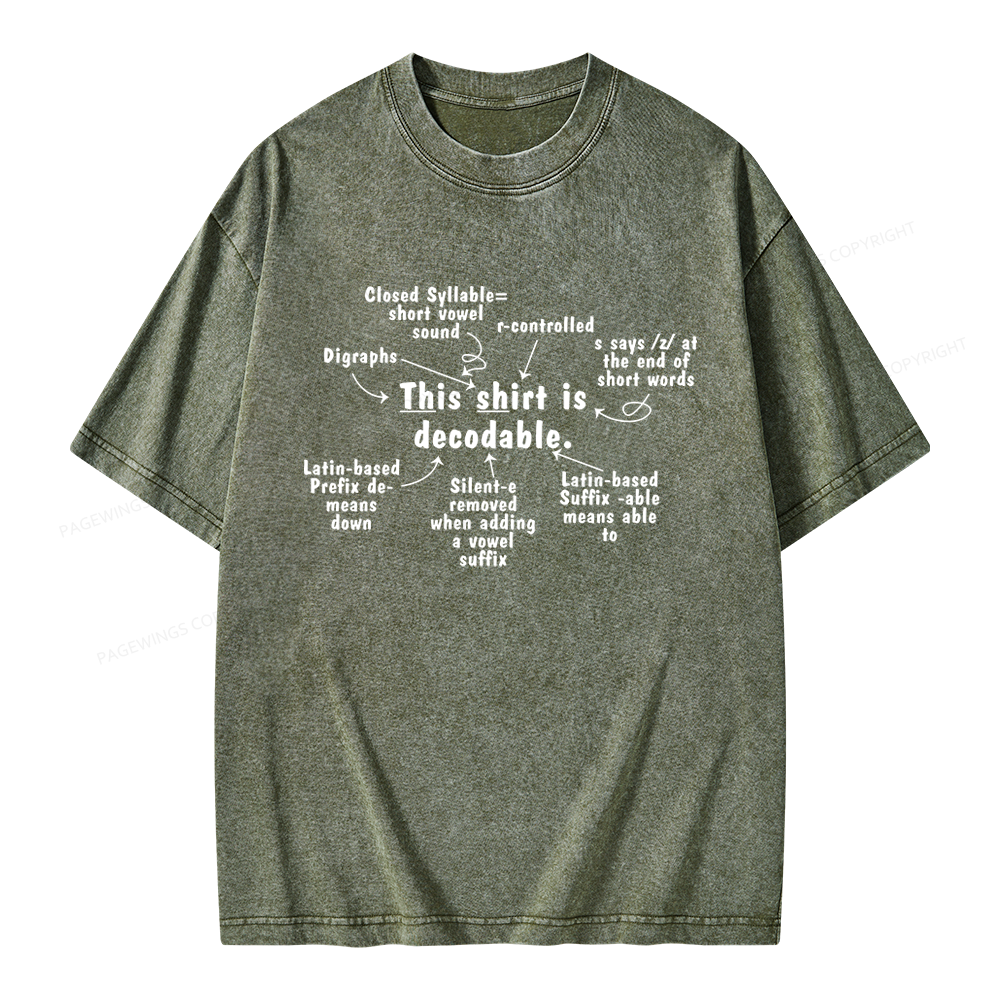 Pagewing This Shirt Is Decodable Unisex Washed T-shirt