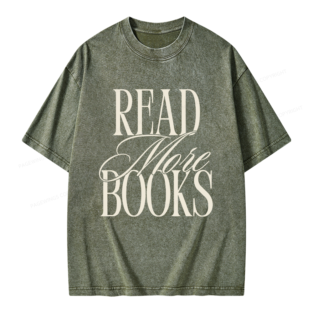 Pagewing Read More Books Unisex Washed T-shirt