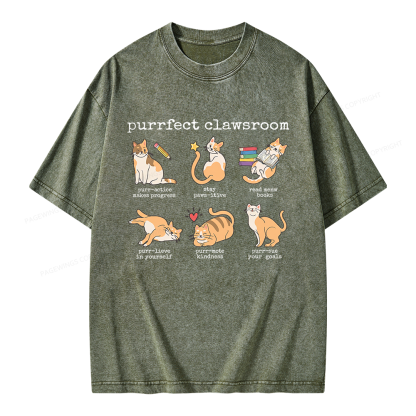 Pagewing Cat Lover Unisex Washed T-shirt