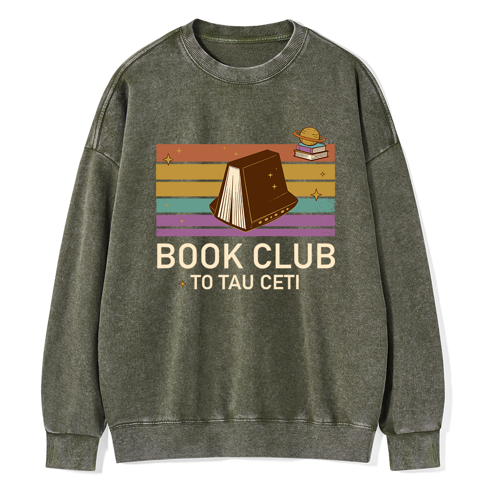 Pagewings Book Club To Star Unisex Washed Sweatshirt