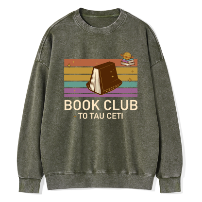 Pagewings Book Club To Star Unisex Washed Sweatshirt