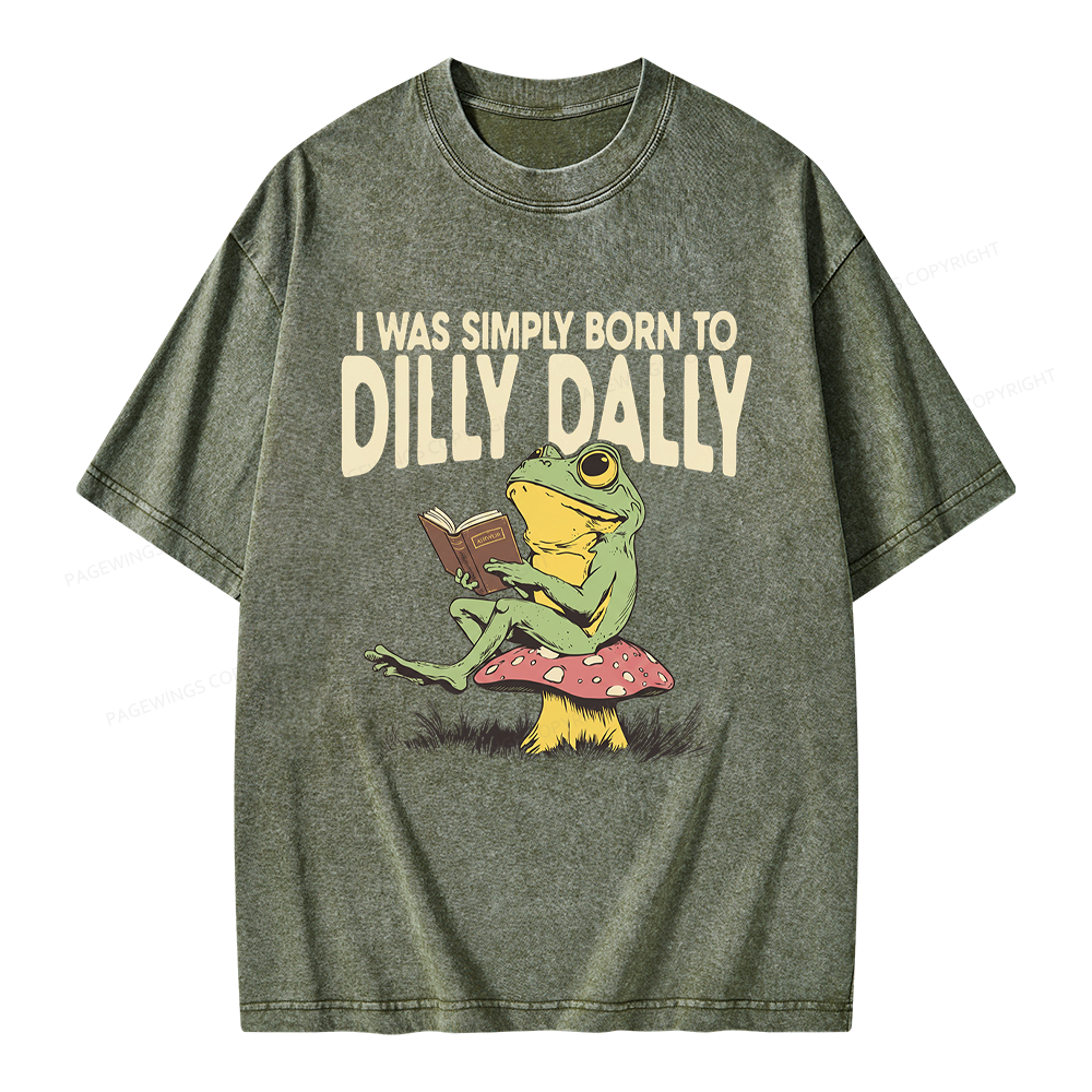 Pagewing Born to Dilly Dally Unisex Washed T-shirt