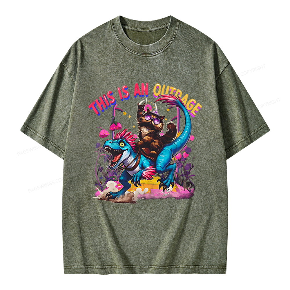 Pagewings This Is An Outrage Unisex Washed T-shirt