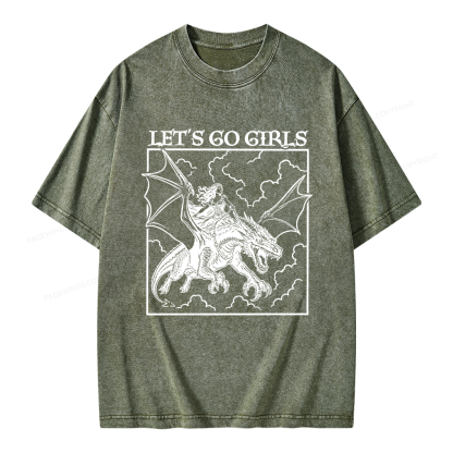 Pagewing Let's Go Girls Unisex Washed T-shirt