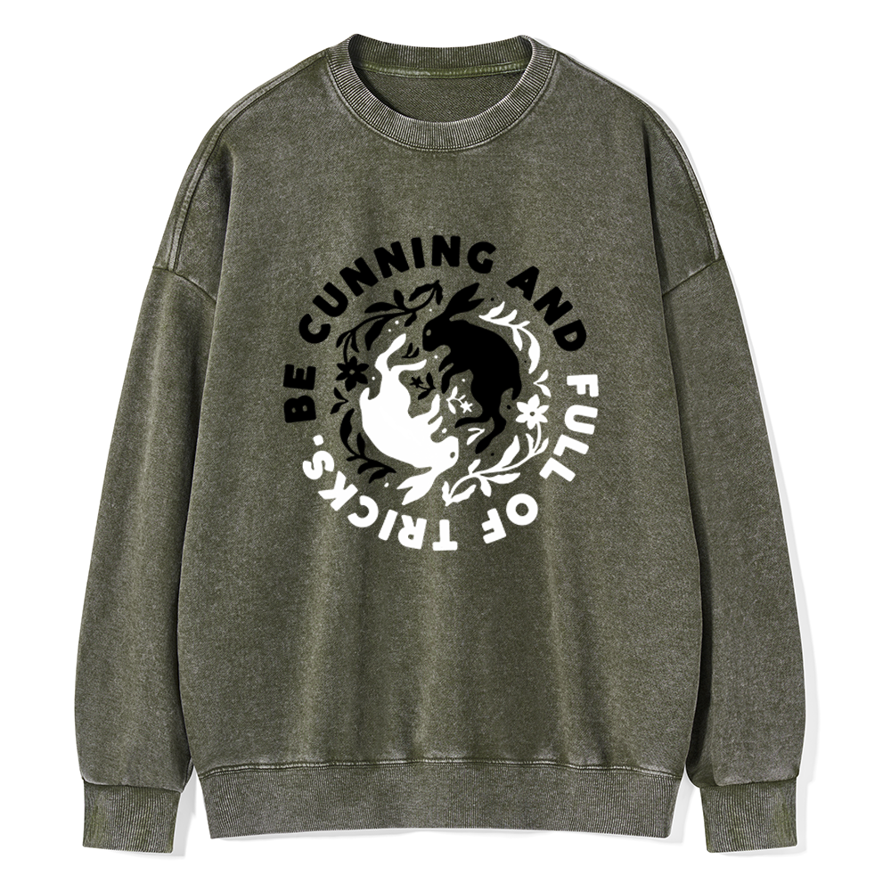 Pagewings Be Cunning And Full Of Tricks Unisex Washed Sweatshirt