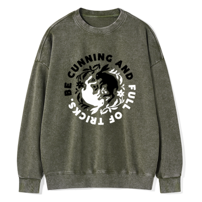 Pagewings Be Cunning And Full Of Tricks Unisex Washed Sweatshirt