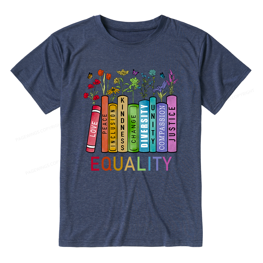Pagewings Soft Equal Rights 11434 Bookish Unisex Heather T-Shirt
