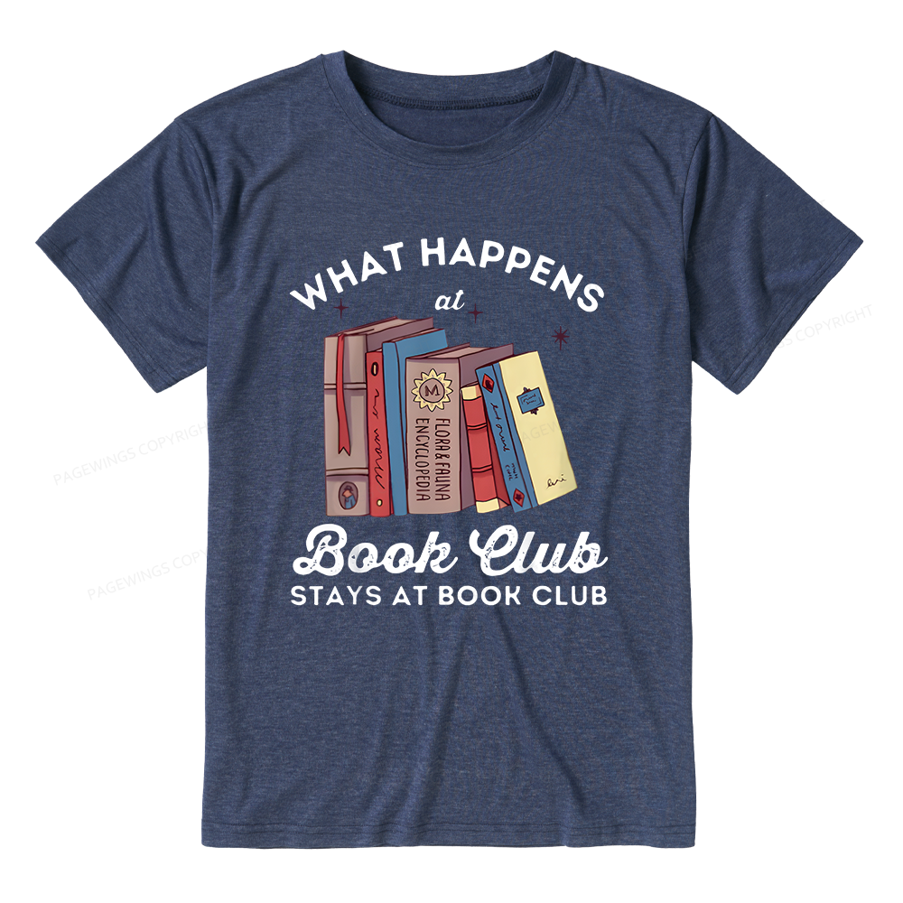 Pagewings Soft What Happens At Book Club 10098 Bookish Unisex Heather T-Shirt