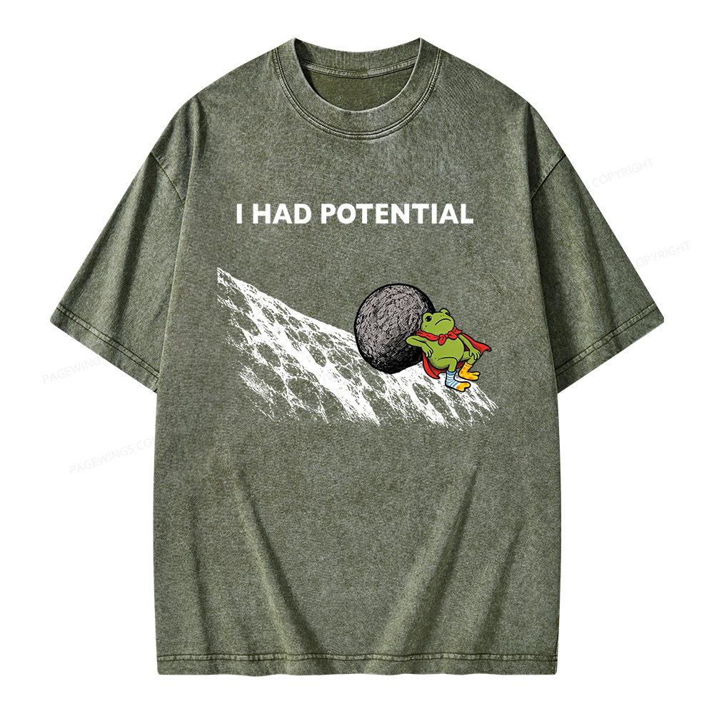 Pagewing I Had Potential Unisex Washed T-shirt