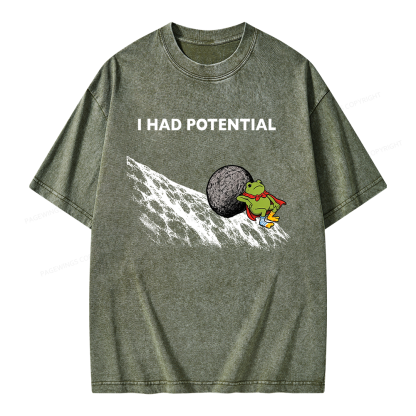 Pagewing I Had Potential Unisex Washed T-shirt