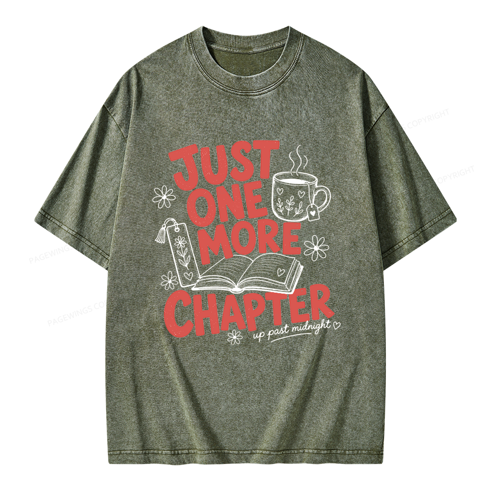 Pagewing Just One More Chapter Unisex Washed T-shirt