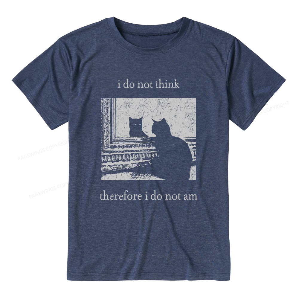 Pagewings Soft I Do Not Think Therefore I Do Not Am Bookish Unisex Heather T-Shirt