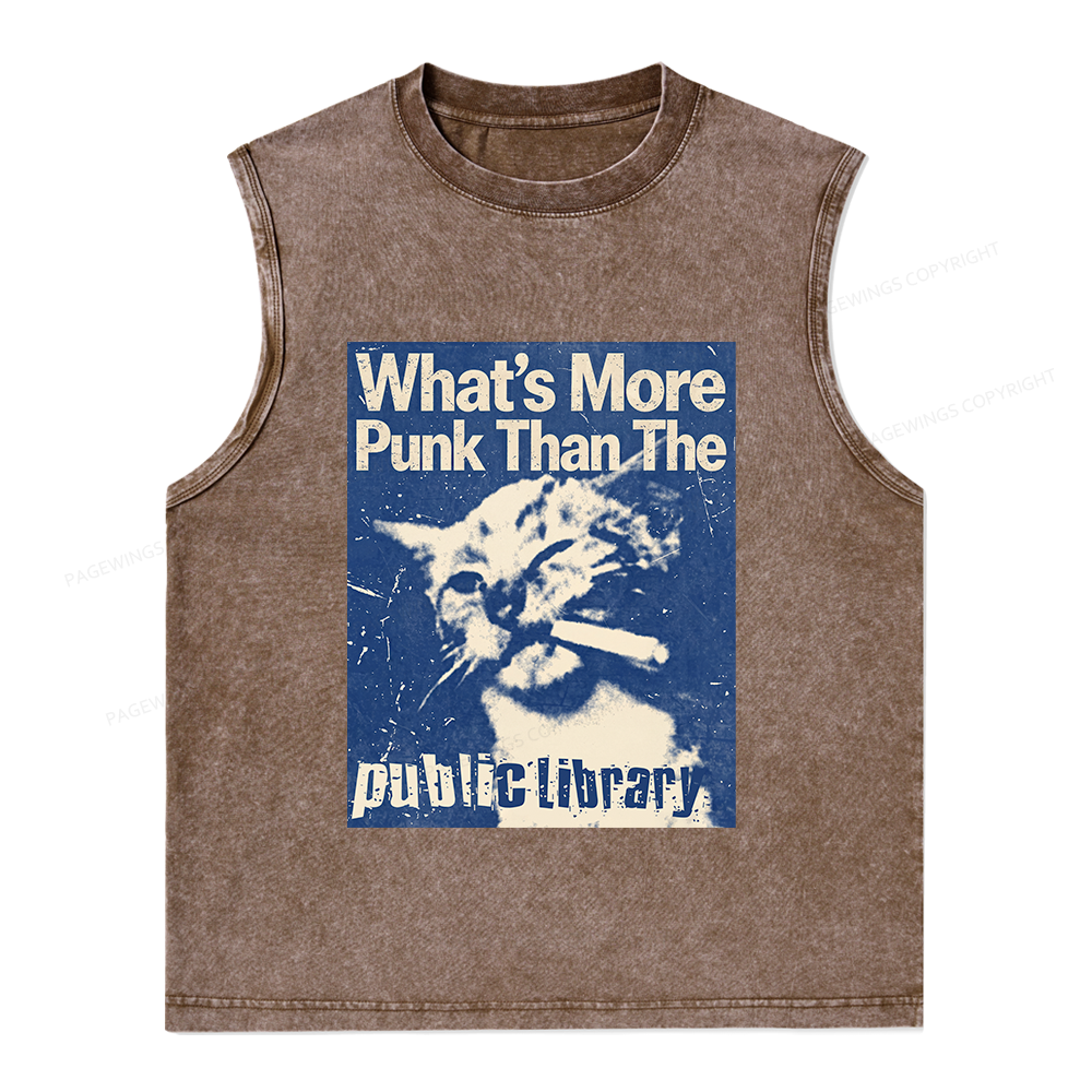 Pagewings More Punk Than The Public Library15772 Bookish Unisex Washed Tank Top