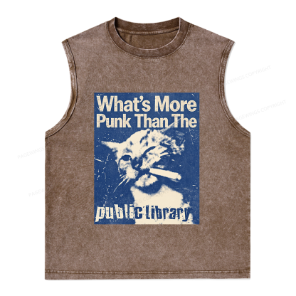 Pagewings More Punk Than The Public Library15772 Bookish Unisex Washed Tank Top