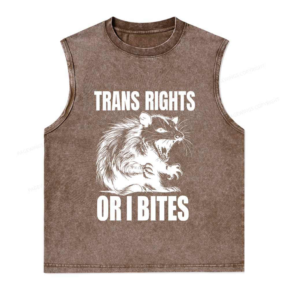 Pagewings Trans Rights15860 Bookish Unisex Washed Tank Top