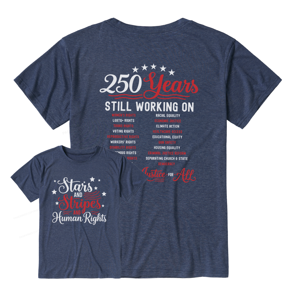 Pagewings Soft Stars and Stripes And Human Rights 15940 Bookish Unisex Heather T-Shirt