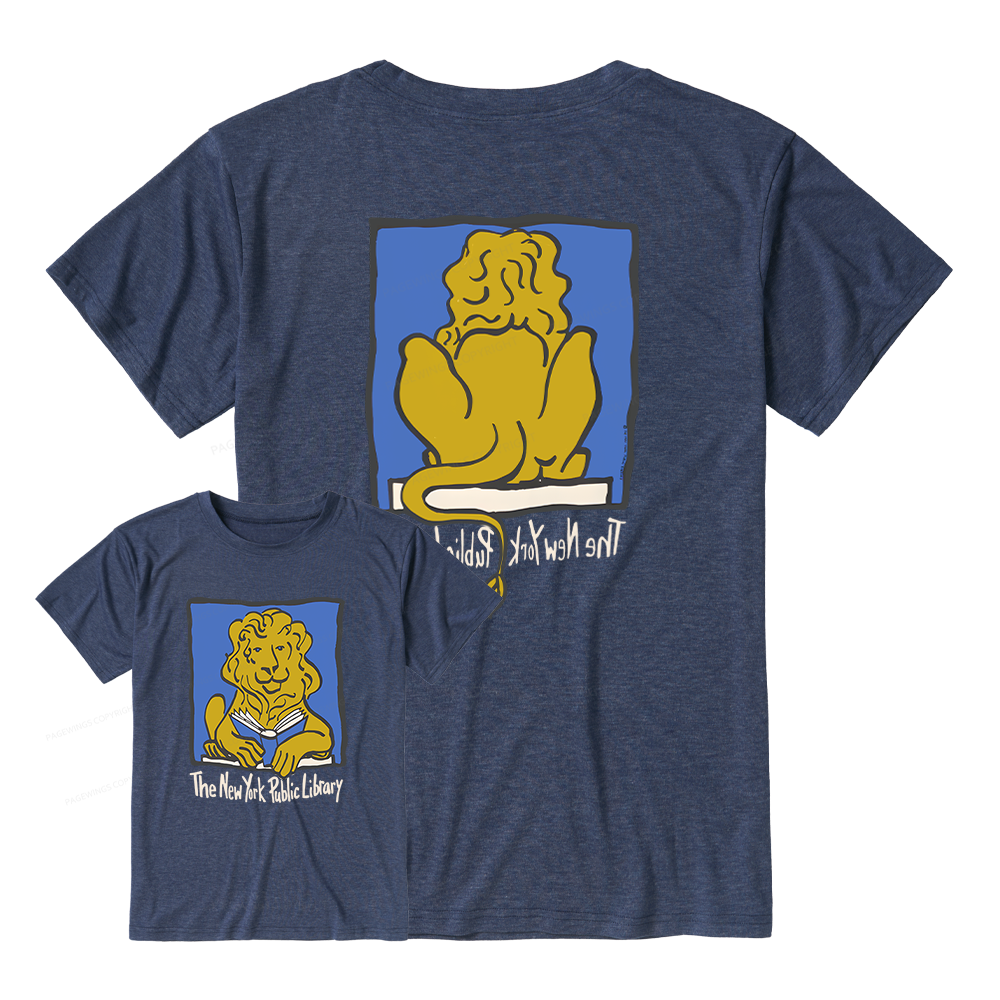 Vintage New York Library 11362 Bookish Unisex Heather T-Shirt