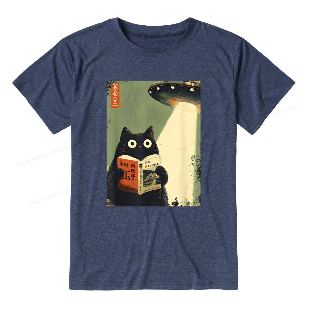 Pagewings Soft Cat Book Lovers 15182 Bookish Unisex Heather T-Shirt