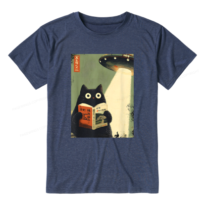 Pagewings Soft Cat Book Lovers 15182 Bookish Unisex Heather T-Shirt