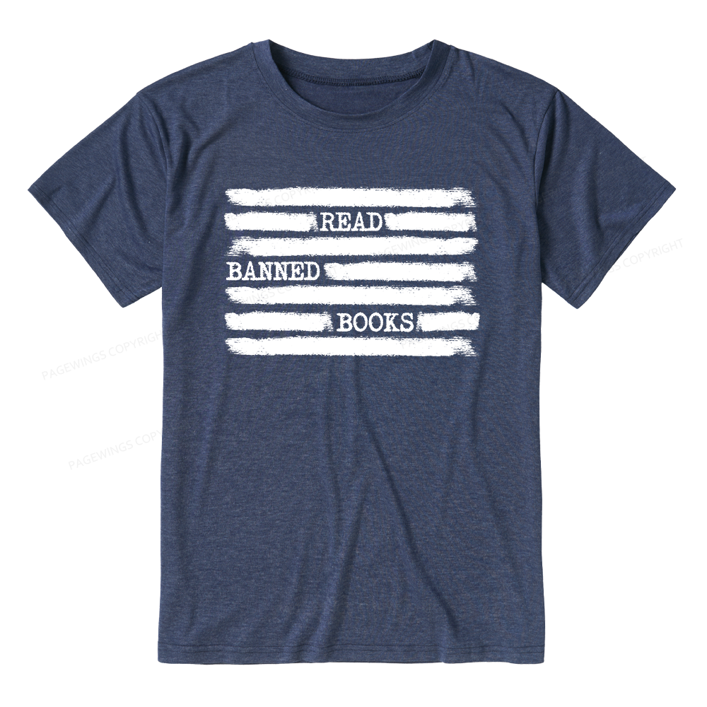 Pagewings Soft Read Banned Books 11421 Bookish Unisex Heather T-Shirt