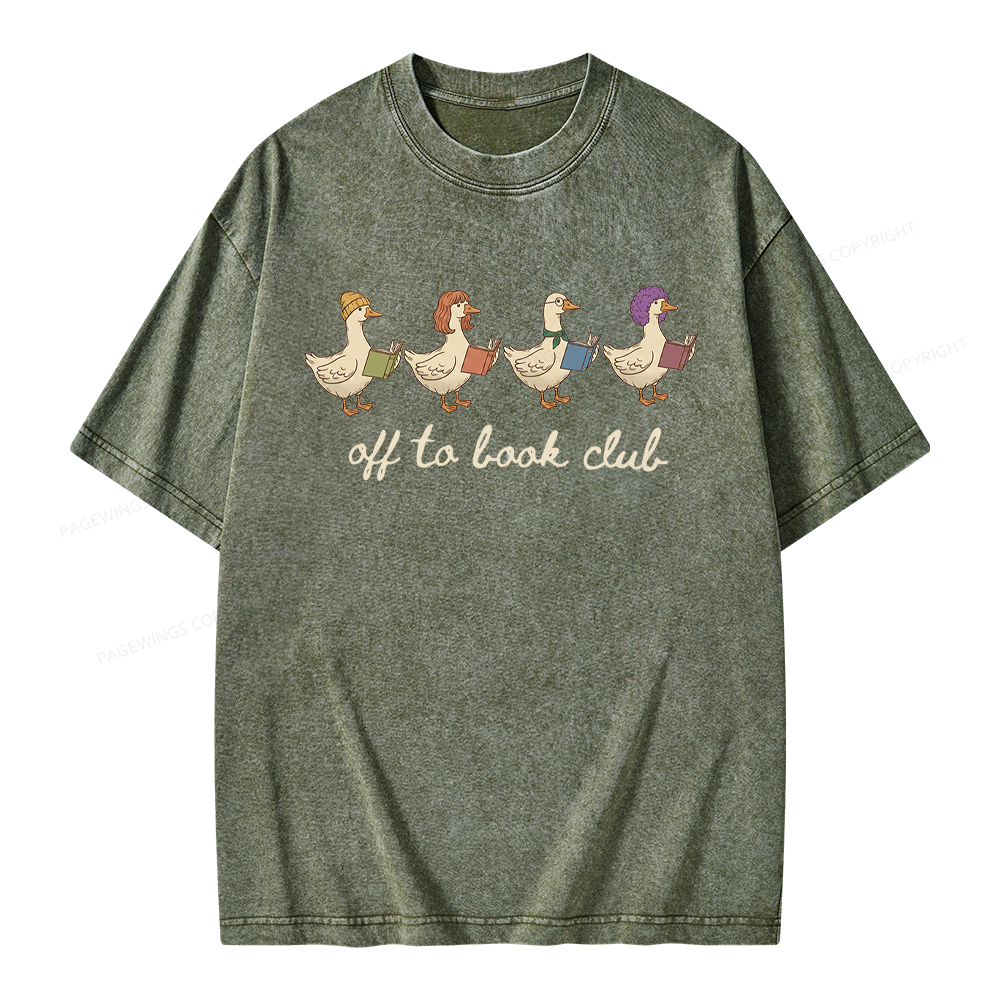 Pagewing Off To Book Club Unisex Washed T-shirt