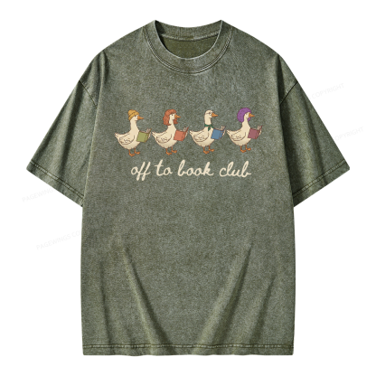 Pagewing Off To Book Club Unisex Washed T-shirt
