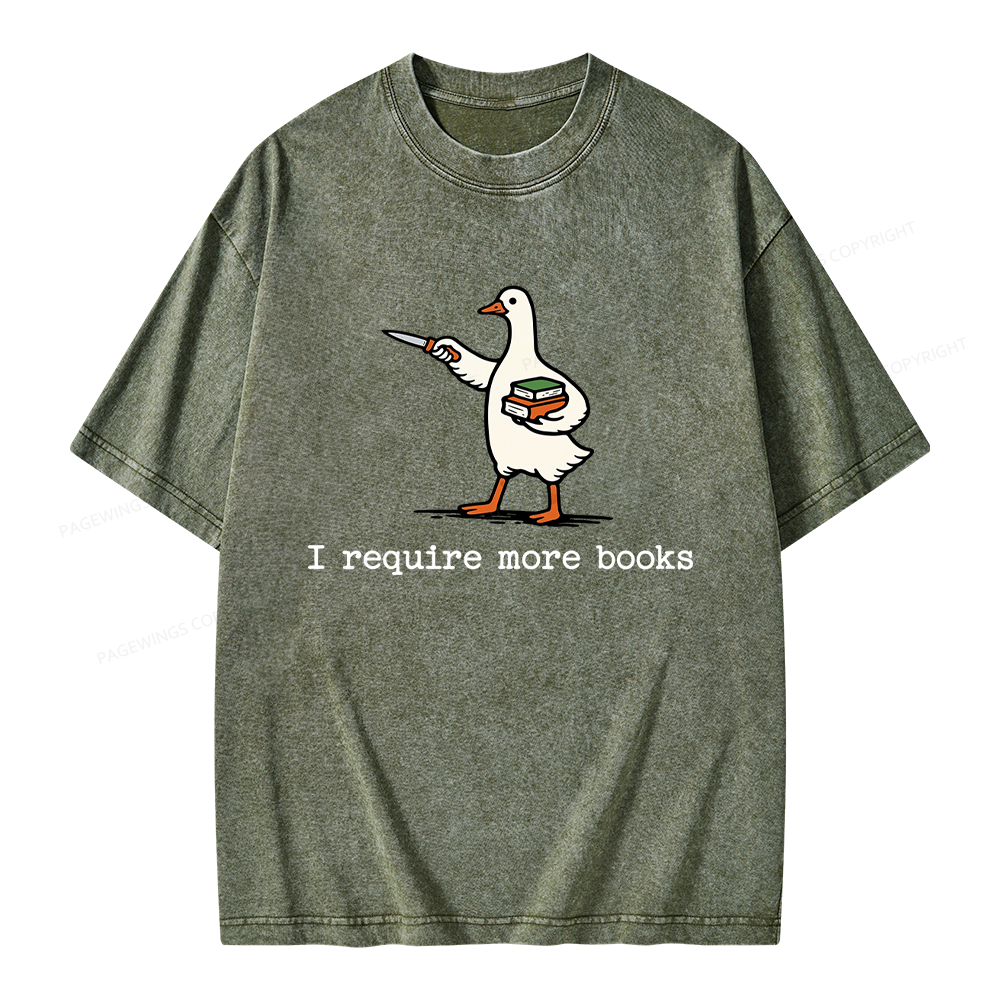Pagewing Silly Goose Book Lover Unisex Washed T-shirt