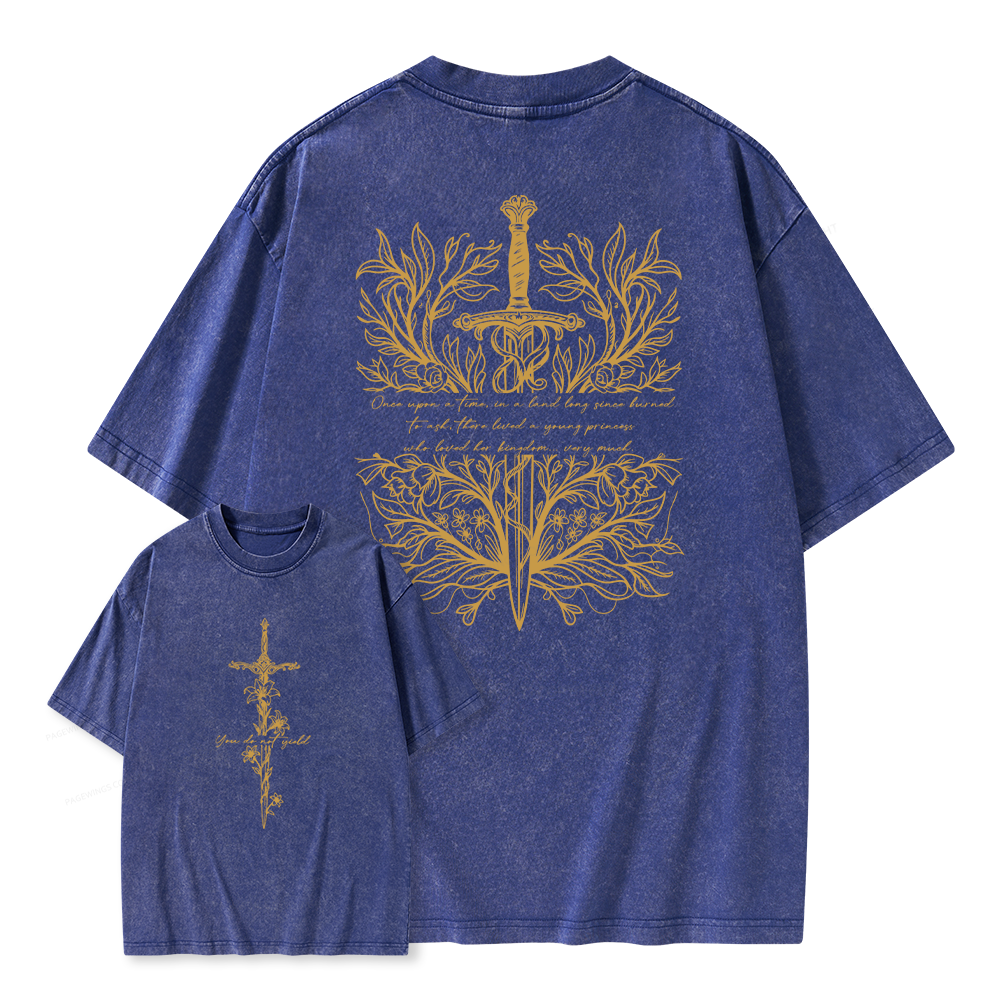 Pagewing Reading Fantasy Bookish Unisex Washed T-shirt