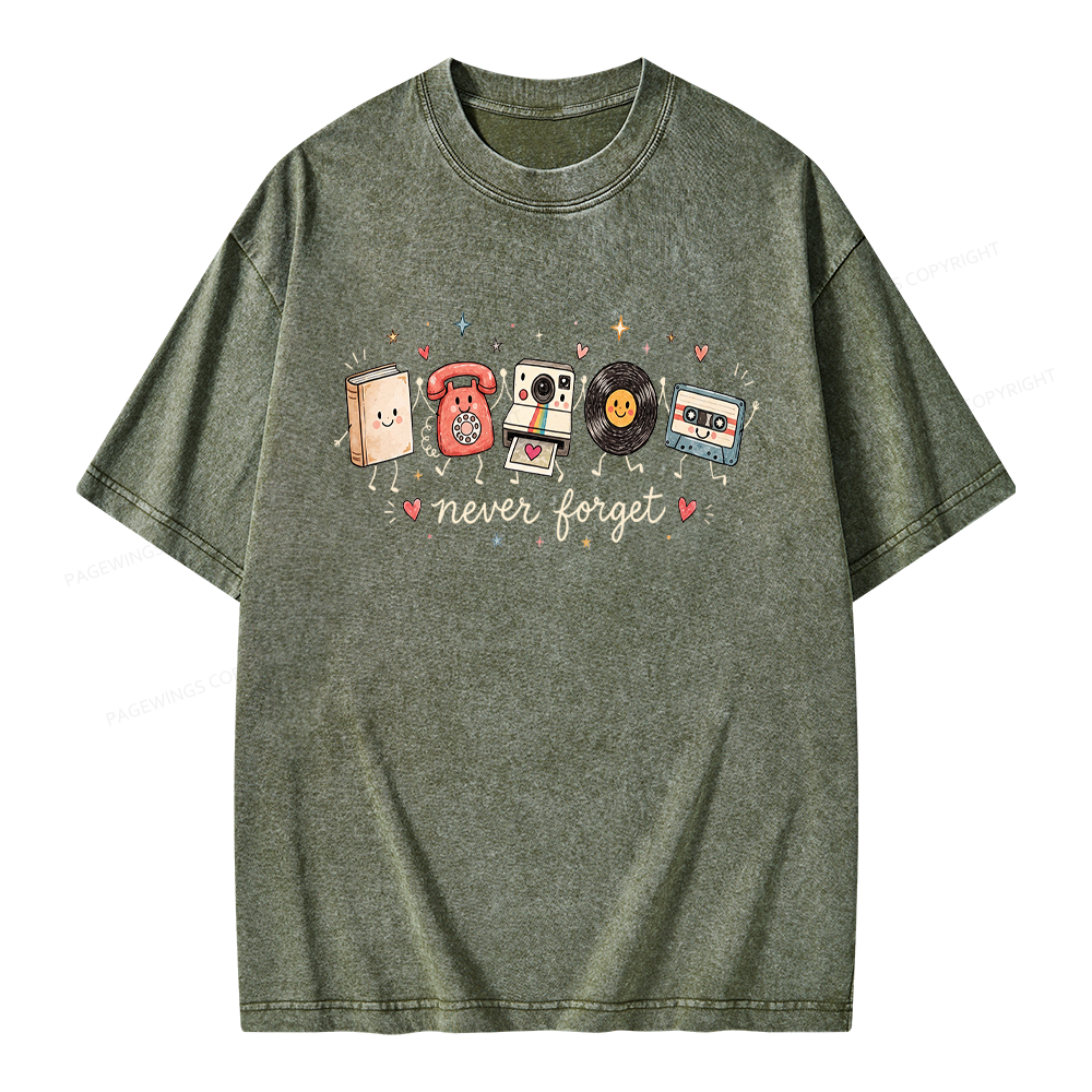 Pagewing Never Forget Unisex Washed T-shirt