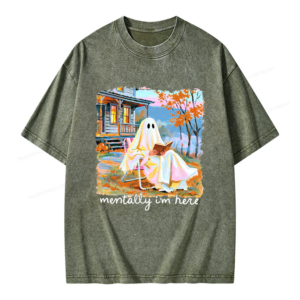 Pagewing Summerween Ghost Unisex Washed T-shirt