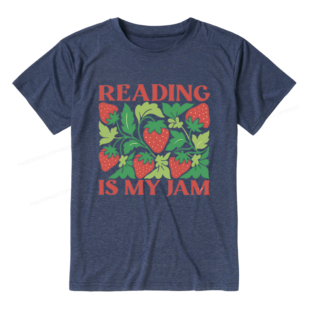 Pagewings Soft Reading Is My Jam Bookish Unisex Heather T-Shirt